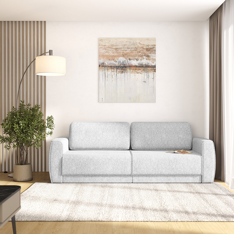 Женева 2S2P / Диван - кровать (еврокнижка) велюр bubble 2 светло-серый